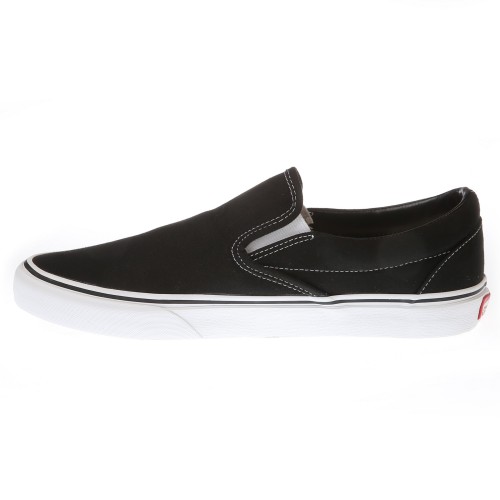 vans white black slip on