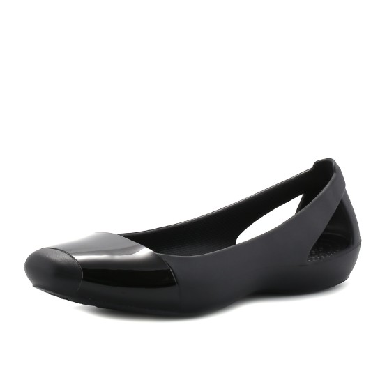 נעליים Crocs לנשים Crocs Sienna Shiny Flat - שחור