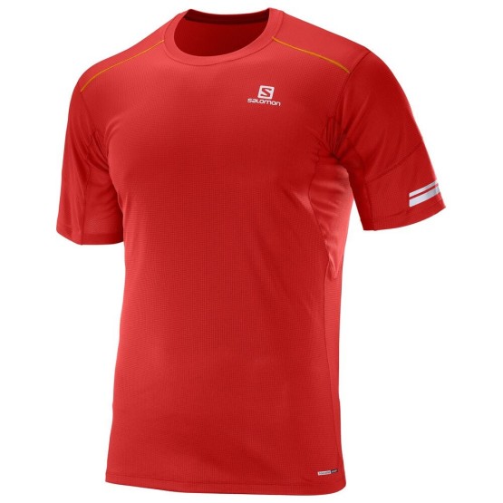 חולצת אימון סלומון לגברים Salomon Agile SS - אדום