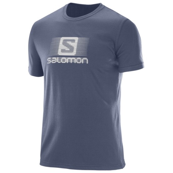 חולצת סלומון לגברים Salomon Blend Logo SS TEE - כחול