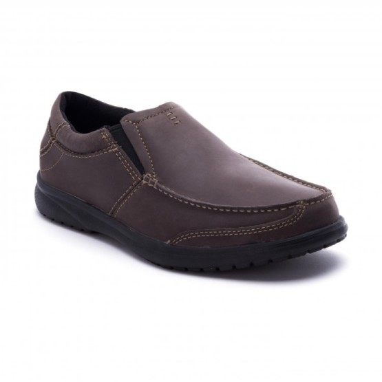 מוצרי Crocs לגברים Crocs Shaw Leather Loafer - חום כהה