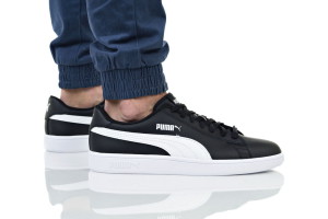 נעלי סניקרס פומה לגברים PUMA SMASH V2 BUCK - שחור/לבן