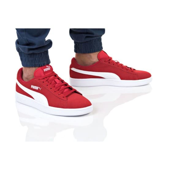 נעלי סניקרס פומה לגברים PUMA SMASH V2 - לבן/אדום