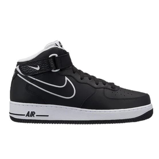 נעליים נייק לגברים Nike Air Force 1 Mid  07 Leather - שחור/לבן