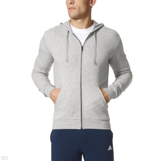 ביגוד אדידס לגברים Adidas Adidas Essentials Base Full Zip Hood Fleece M - אפור