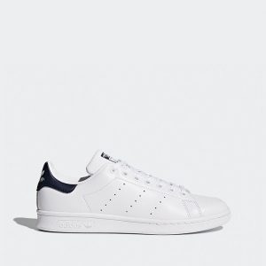 נעלי סניקרס אדידס לגברים Adidas Originals Stan Smith - כחול/לבן