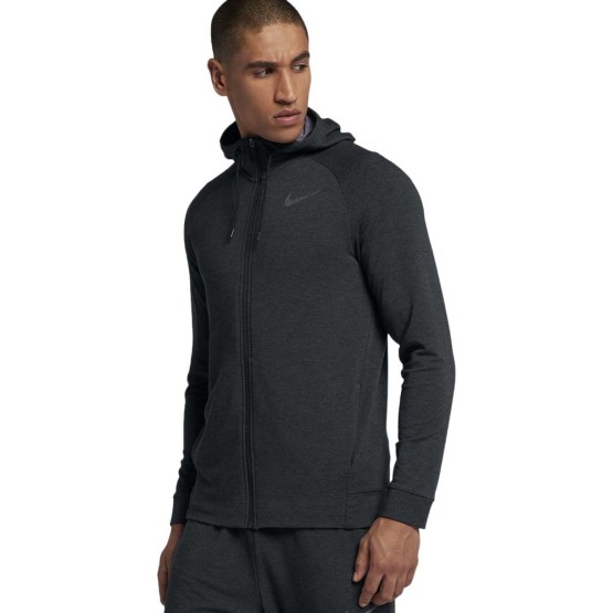 בגדי חורף נייק לגברים Nike Dry Hyperdry Full Zip Hooded - אפור כהה