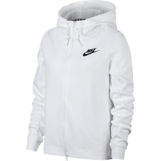 בגדי חורף נייק לנשים Nike Sportswear Optic Full Zip Hooded - לבן