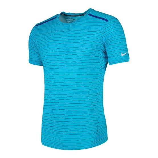 ביגוד נייק לגברים Nike  Dri Fit Cool Tailwind Stripe - כחול
