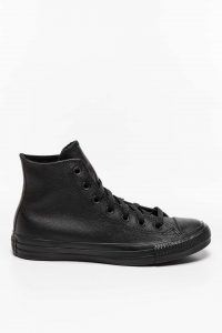 נעלי סניקרס קונברס לגברים Converse CHUCK TAYLOR ALL STAR LEATHER High Top - שחור מלא