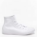 נעלי סניקרס קונברס לגברים Converse CHUCK TAYLOR ALL STAR LEATHER High Top - לבן