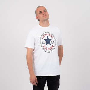 חולצת T קונברס לגברים Converse Chuck Patch - לבן
