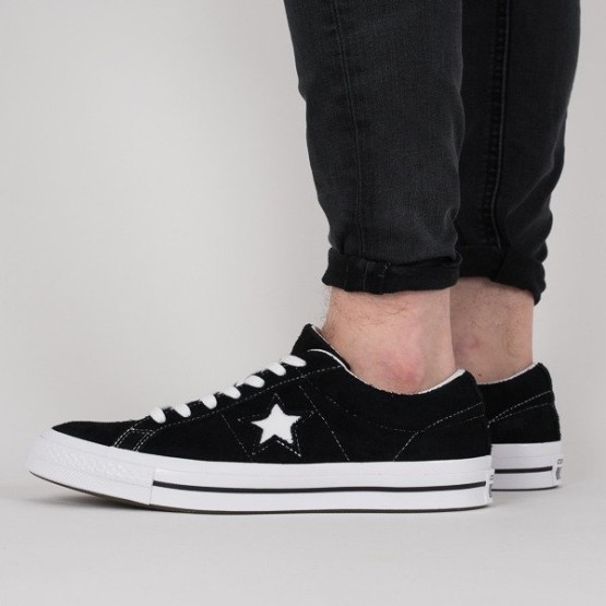 נעליים קונברס לגברים Converse One Star 74 Premium Suede - שחור