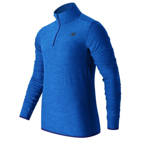 ביגוד ניו באלאנס לגברים New Balance Transit Quarter Zip - כחול כהה