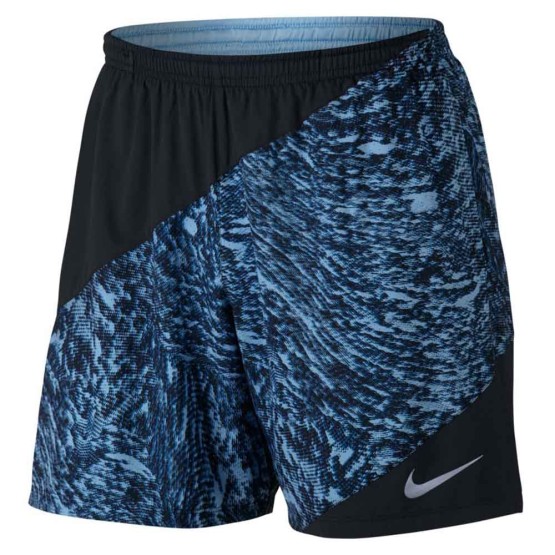 ביגוד נייק לגברים Nike  Flex 7 Distance Printed Shorts - שחור/כחול