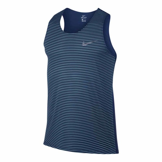 ביגוד נייק לגברים Nike  Racing Print Singlet - כחול