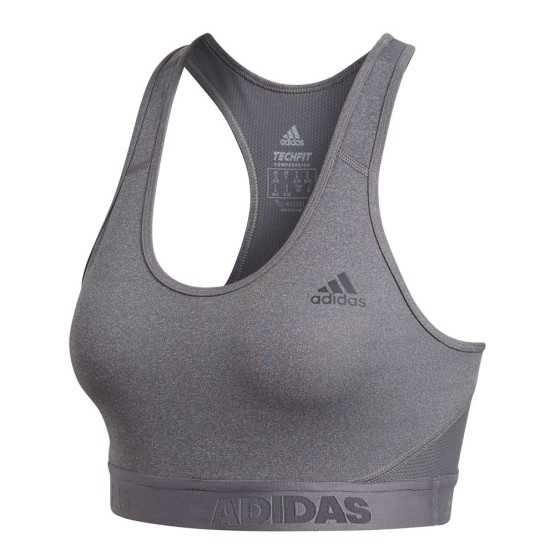 ביגוד אדידס לנשים Adidas Alphaskin Sport Heather Bra - אפור