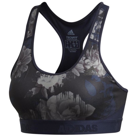 ביגוד אדידס לנשים Adidas Donu05b2u00b4t Rest Alphaskin Sport Floral Print - שחור/כחול