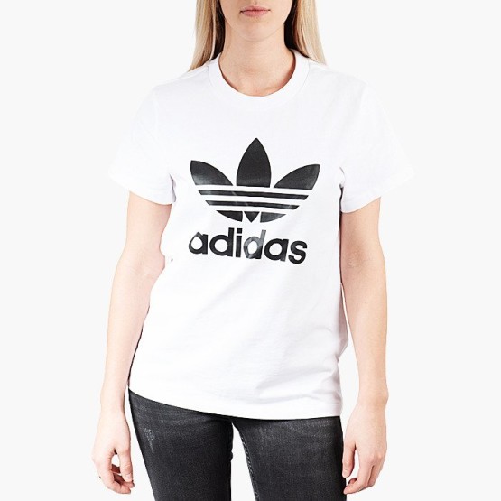 חולצת טי שירט אדידס לנשים Adidas Originals Boyfriend Trefoil - לבן