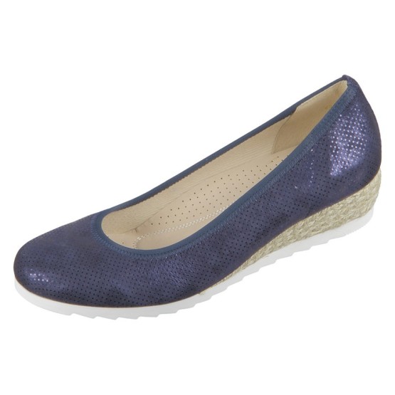 נעליים גאדור לנשים Gabor Genua Nightblue Silk Metallic Jute - כחול