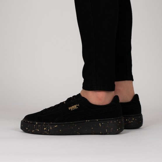 נעלי סניקרס פומה לנשים PUMA Suede Platform Animal - שחור
