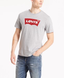 חולצת טי שירט ליוויס לגברים Levis Graphin Setin Neck - אפור בהיר