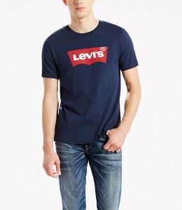 חולצת T ליוויס לגברים Levi's Graphin Setin Neck - כחול כהה