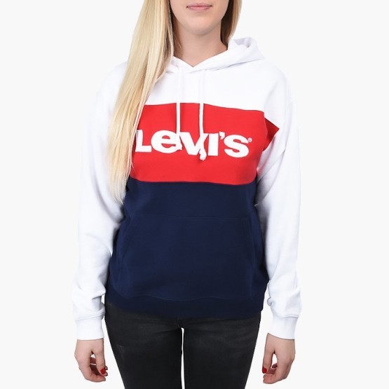בגדי חורף ליוויס לנשים Levi's CB Sportswear Hoodie - כחול/אדום
