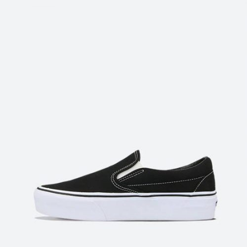 vans black slip ons platform