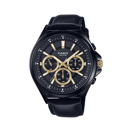 שעון קסיו לגברים CASIO MTPE303BL - שחור/צהוב