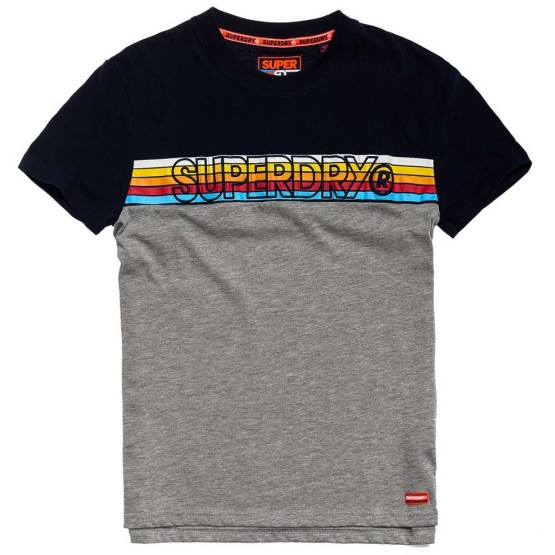 ביגוד סופרדרי לגברים Superdry Cali Stripe Embroidery - שחור/אפור