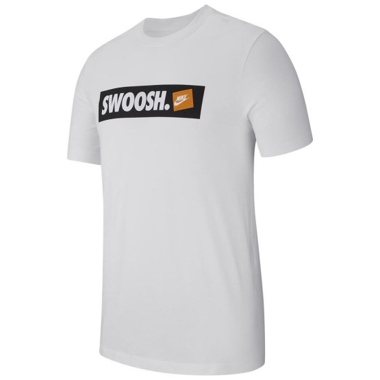 חולצת T נייק לגברים Nike SWOOSH BMPR - לבן