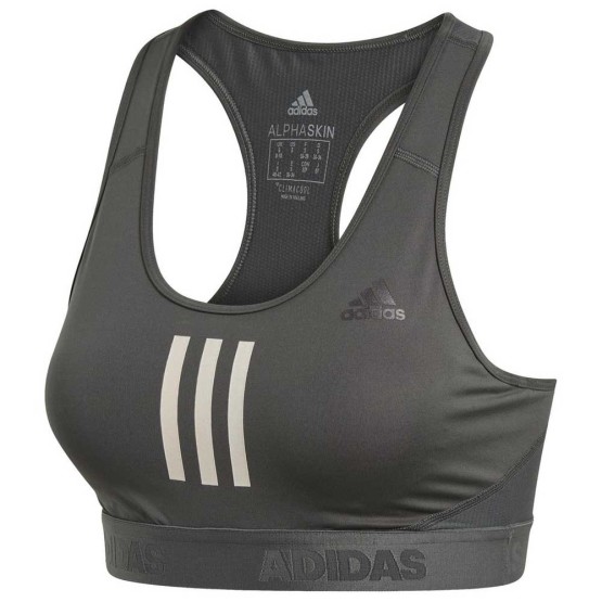ביגוד אדידס לנשים Adidas Rest Alphaskin Sport 3 Stripes - אפור