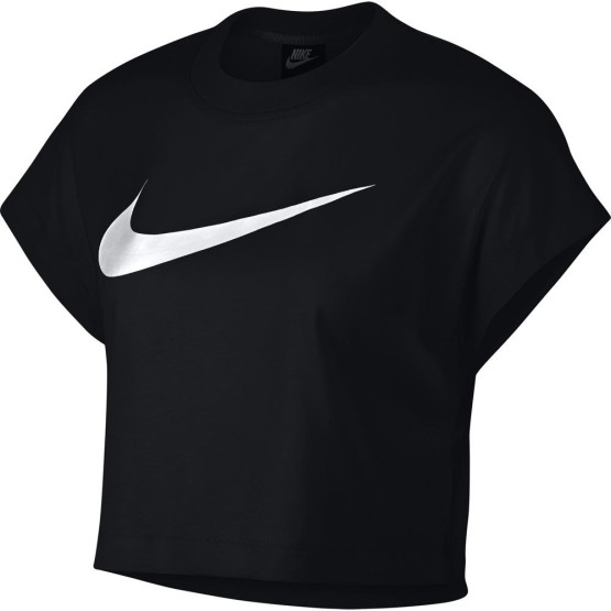ביגוד נייק לנשים Nike Sportswear Swoosh Crop - שחור