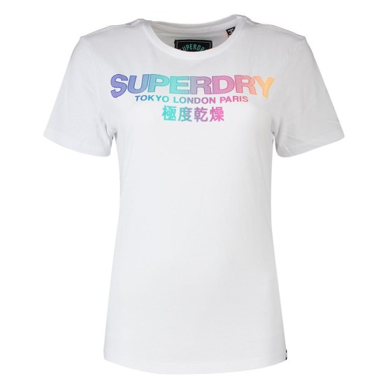 ביגוד סופרדרי לנשים Superdry City Nights Ombre Puff - לבן