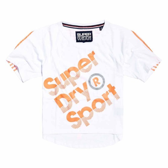 ביגוד סופרדרי לנשים Superdry Sport Label Hot - לבן