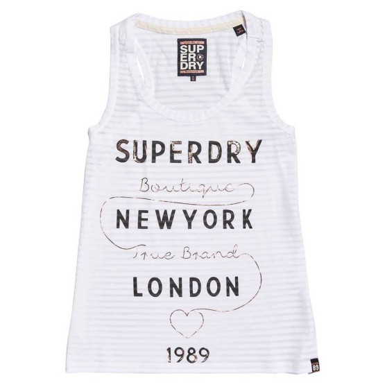 ביגוד סופרדרי לנשים Superdry True Brand Stripe Entry Vest - לבן