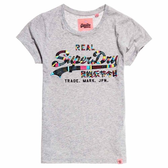 ביגוד סופרדרי לנשים Superdry Vintage Logo Boutique Embroidery - אפור