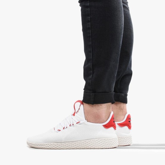 נעלי סניקרס אדידס לגברים Adidas Originals  Pharrell Williams Tennis - לבן/אדום