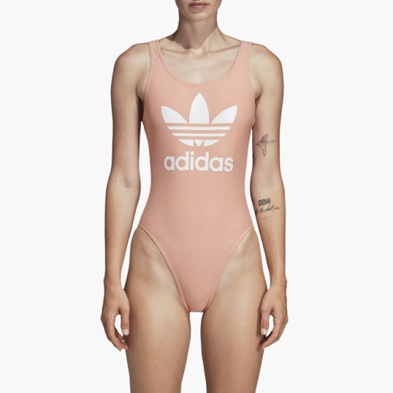 בגדי ים Adidas Originals לנשים Adidas Originals Trefoil Swimsuit - ורוד