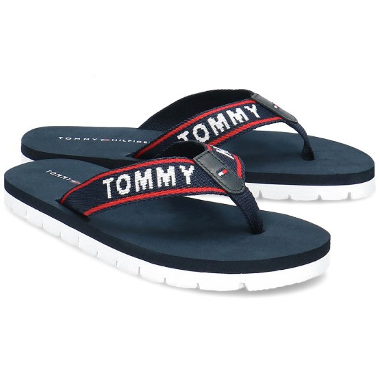כפכפים טומי הילפיגר לנשים Tommy Hilfiger  Sporty Flat Beach - כחול כהה