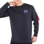 סווטשירט אלפא אינדסטריז לגברים Alpha Industries Space Shuttle Sweater - כחול כהה