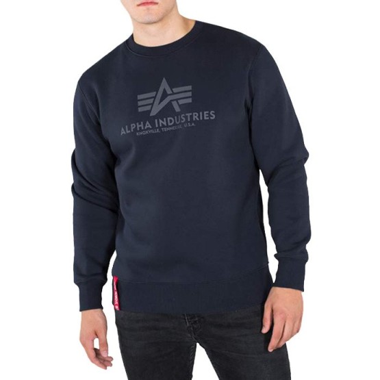 סווטשירט אלפא אינדסטריז לגברים Alpha Industries Basics Sweater - כחול כהה