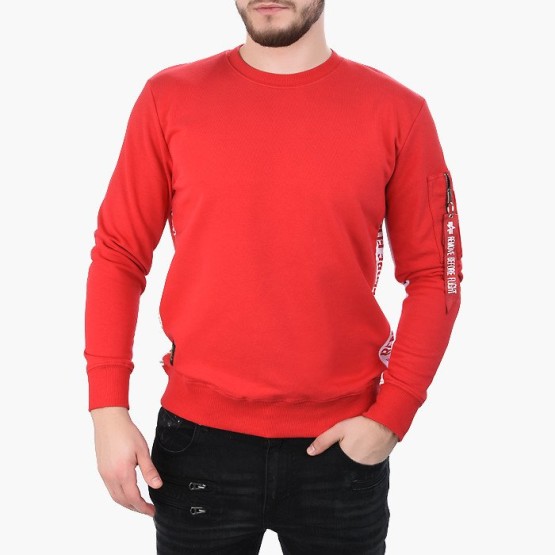 ביגוד אלפא אינדסטריז לגברים Alpha Industries RFB Inlay Sweater - אדום