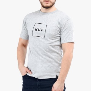 חולצת T HUF לגברים HUF Box Logo - אפור