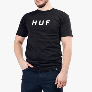 חולצת T HUF לגברים HUF Original Logo - שחור