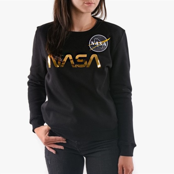 סווטשירט אלפא אינדסטריז לנשים Alpha Industries NASA PM Sweater - שחור
