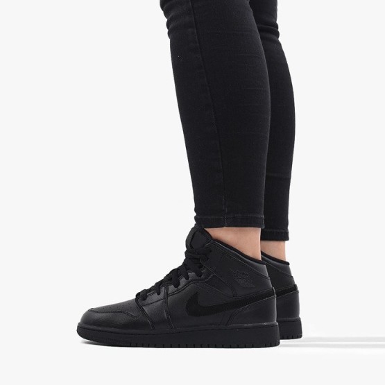 נעליים נייק לנשים Nike Air Jordan 1 Mid GS - שחור