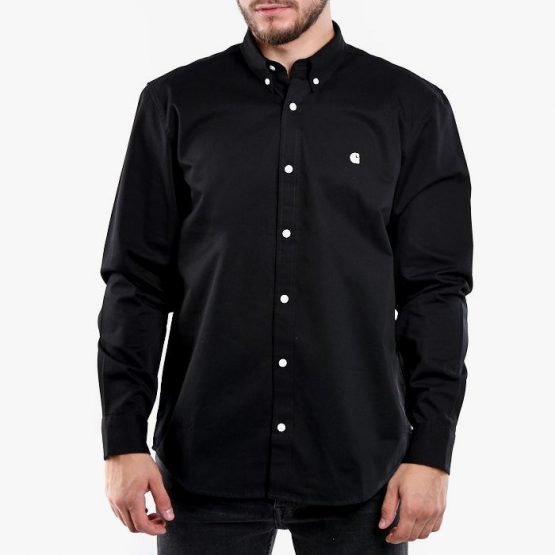 חולצה מכופתרת קארהארט לגברים Carhartt WIP Madison Shirt - שחור