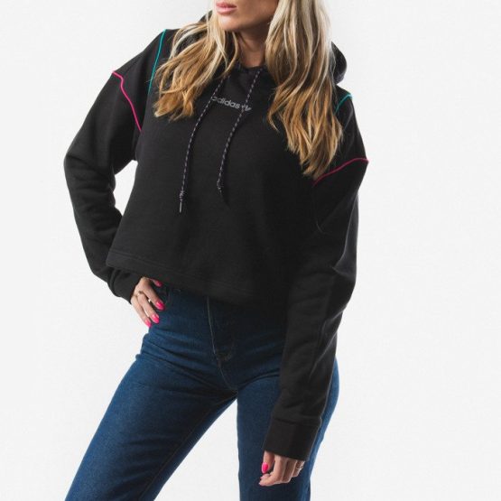 ביגוד Adidas Originals לנשים Adidas Originals Cropped Hoodie - שחור